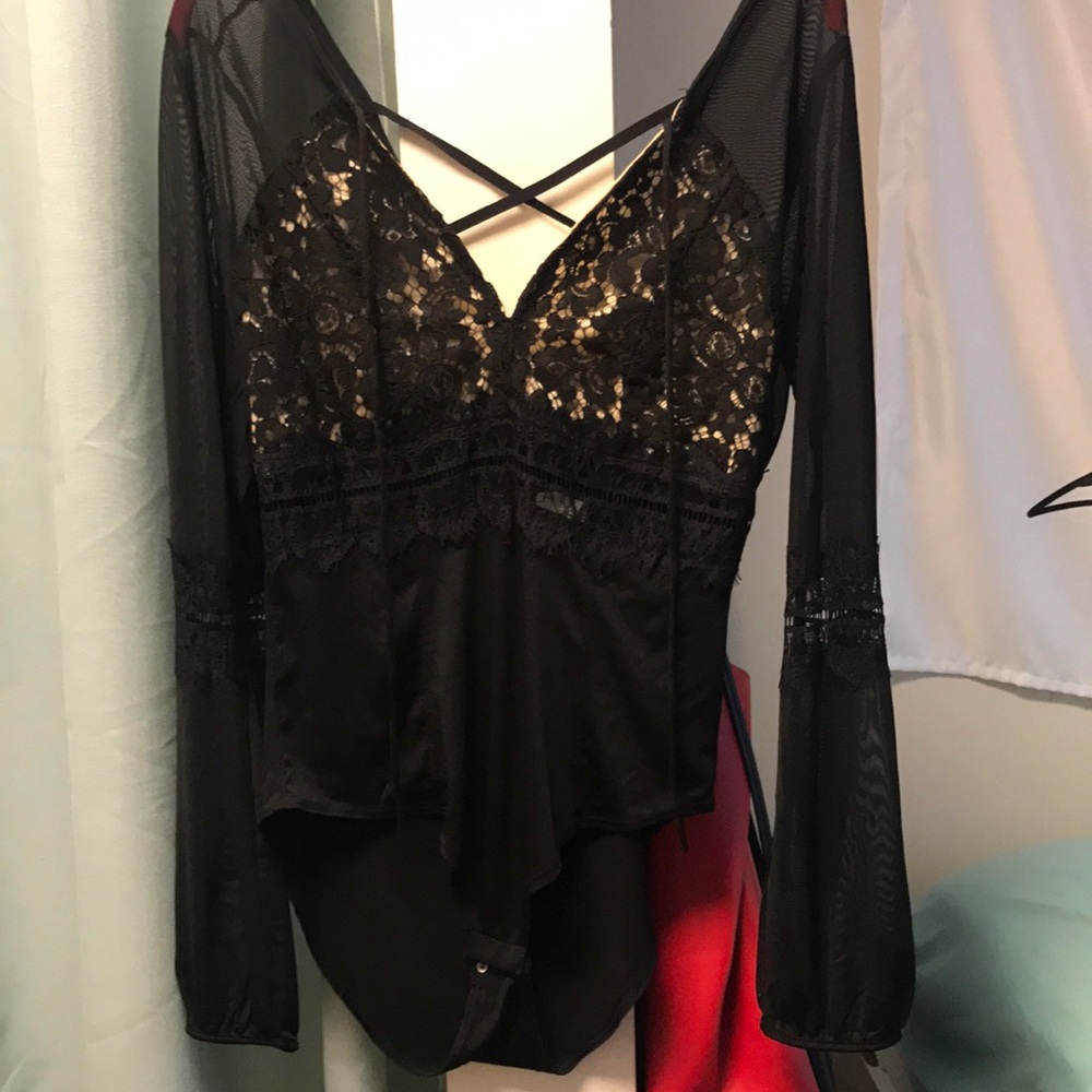 Lace Black Bodysuit XL